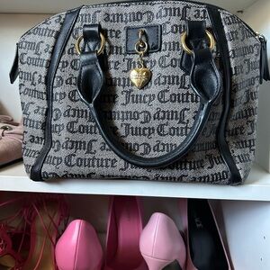 Juicy Couture Monogram Black and Gray Satchel